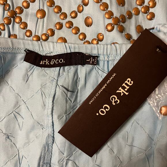 Ark & CO Sexy Studded Zip Crop Top in Blue Size Large - Picture 5 of 7